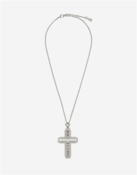 KIM DOLCE&GABBANA Necklace with rhinestone crystal cross